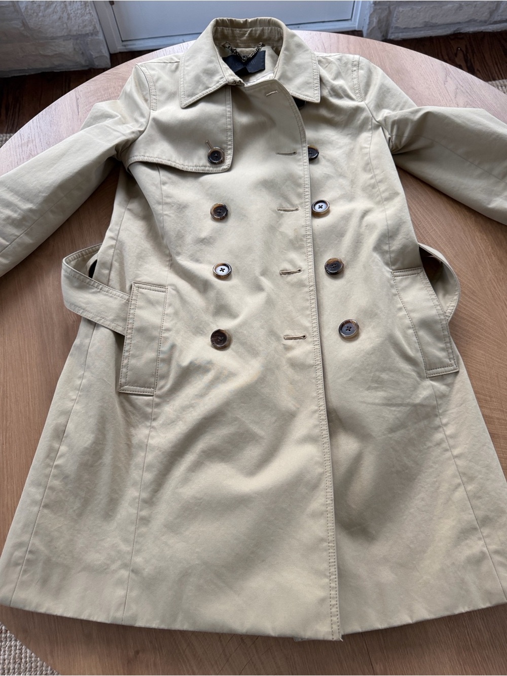 J. Crew Women's Beige Double-Breasted Trench Coat